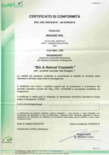 Certificato Cosmesi Bioagricert