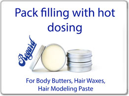 Pack filling with hot dosing